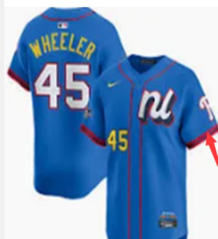 Men 2025 Philadelphia Phillies #45 Wheeler Blue All star Nike MLB Jersey style 04